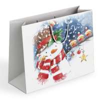 custom recyclable  christmas printed with logo for gift paper bags