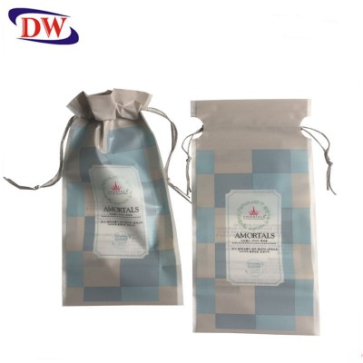 recycle frosted drawstring matte cotton pads packaging plastic cpe bags